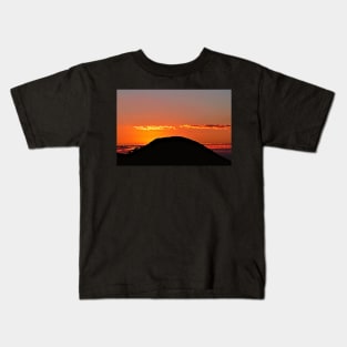 Silhouette Hill Golden Cloud Sunset Sky Landscape Kids T-Shirt